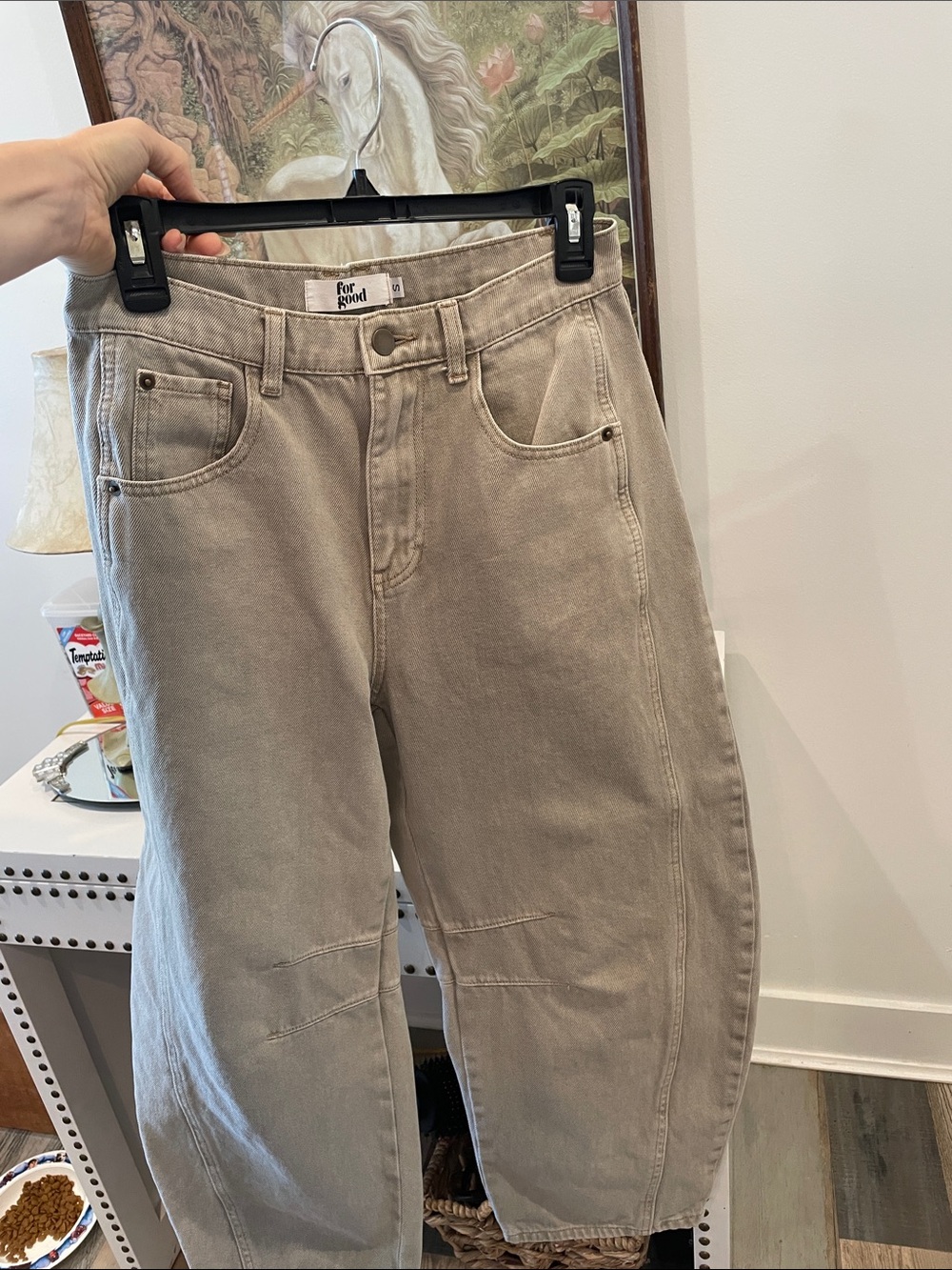 Urban Outfitters Wide Leg Pants in Light Taupe
